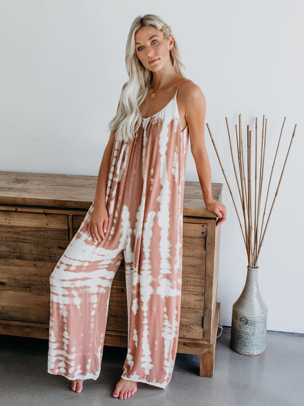 Blue Zone Planet | Spaghetti straps wide-leg jumpsuit BLUE ZONE PLANET