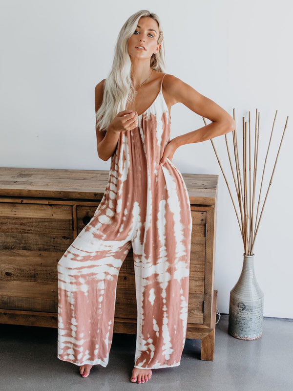Blue Zone Planet | Spaghetti straps wide-leg jumpsuit BLUE ZONE PLANET