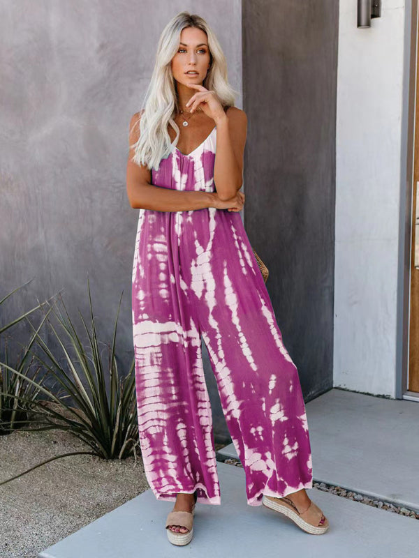 Blue Zone Planet | Spaghetti straps wide-leg jumpsuit BLUE ZONE PLANET