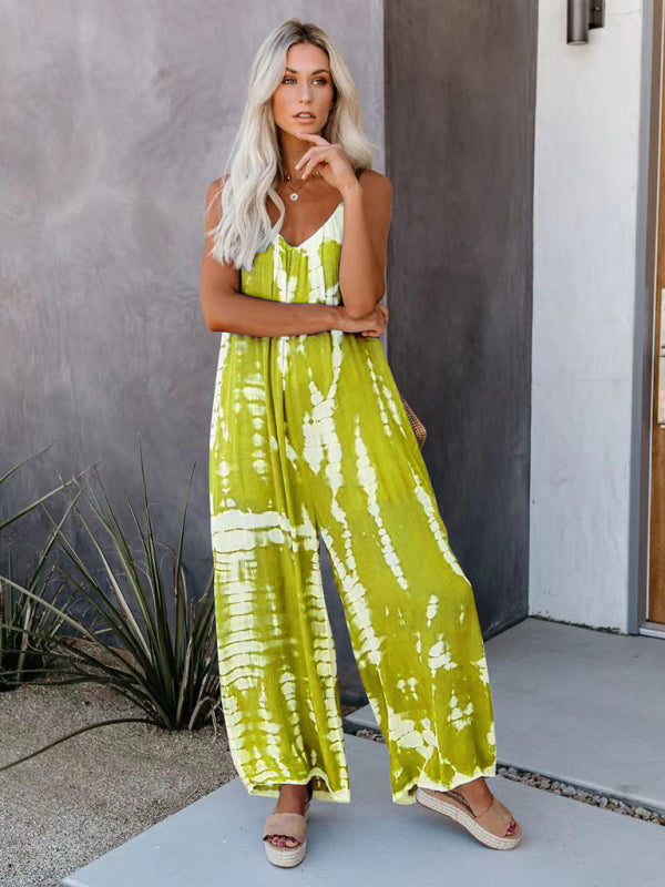 Blue Zone Planet | Spaghetti straps wide-leg jumpsuit BLUE ZONE PLANET