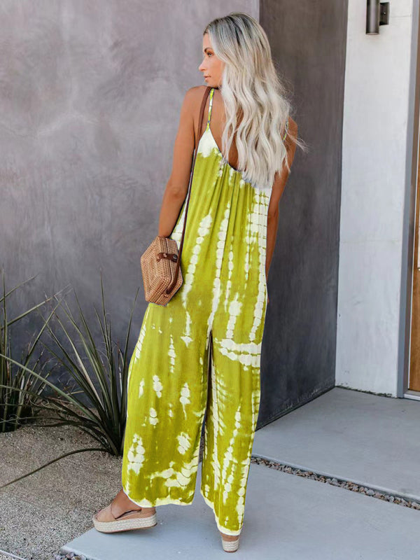 Blue Zone Planet | Spaghetti straps wide-leg jumpsuit BLUE ZONE PLANET