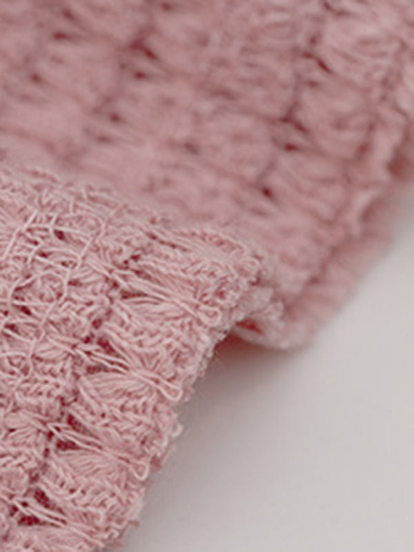 Blue Zone Planet |  V Neck Patch Pocket Loose Waffle Long Sleeve Top BLUE ZONE PLANET