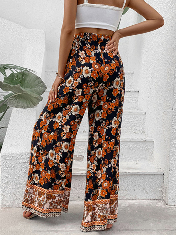 floral print wide-leg pants BLUE ZONE PLANET