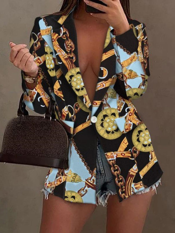 Long-sleeved fashion printed small suit jacket kakaclo
