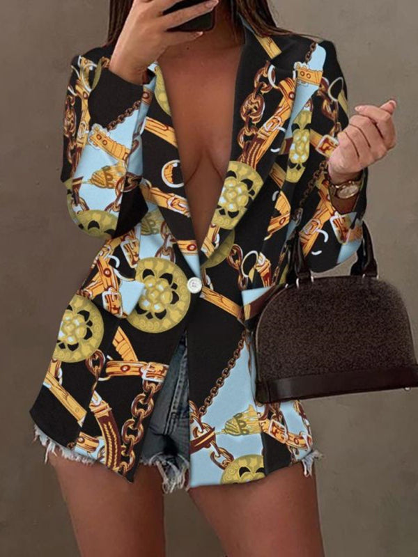 Long-sleeved fashion printed small suit jacket kakaclo