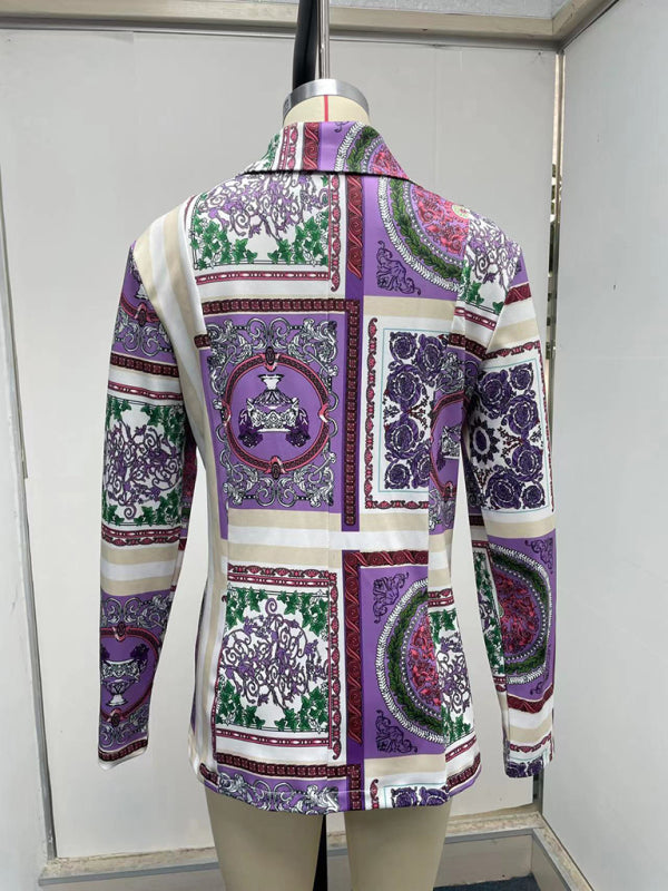 Long-sleeved fashion printed small suit jacket kakaclo