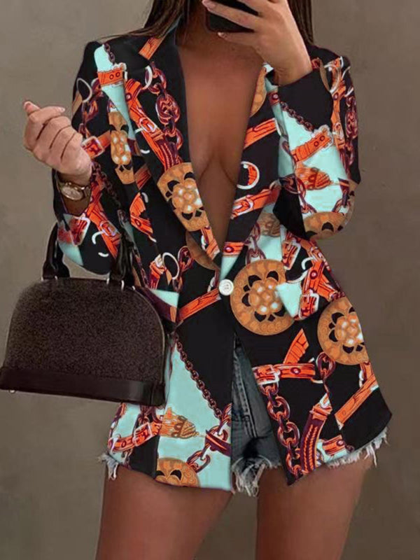 Long-sleeved fashion printed small suit jacket kakaclo