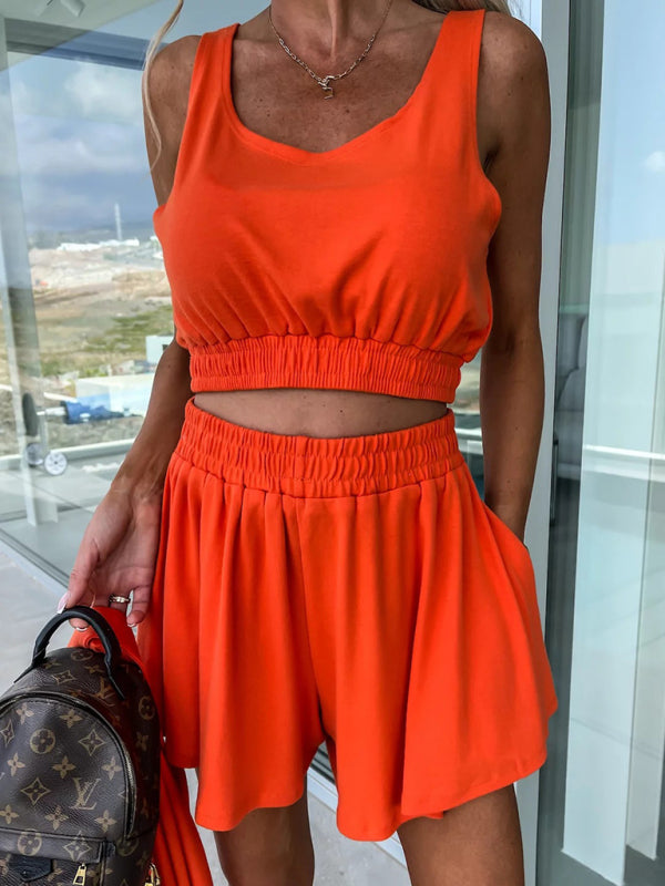 Blue Zone Planet | three-piece suit INS vacation loose pocket shorts sets BLUE ZONE PLANET