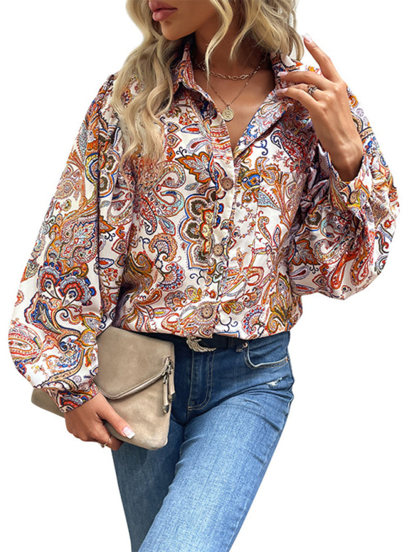 Blue Zone Planet | long-sleeved design sense loose shirt BLUE ZONE PLANET