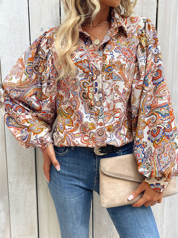 Blue Zone Planet | long-sleeved design sense loose shirt BLUE ZONE PLANET