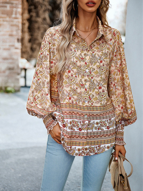 Blue Zone Planet | Printed Vacation Long Sleeve Top BLUE ZONE PLANET