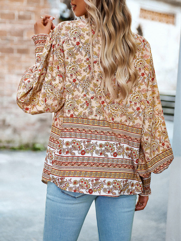 Blue Zone Planet | Printed Vacation Long Sleeve Top BLUE ZONE PLANET
