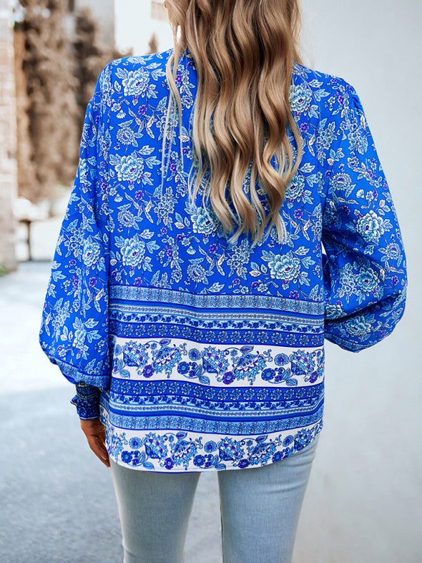 Blue Zone Planet | Printed Vacation Long Sleeve Top BLUE ZONE PLANET