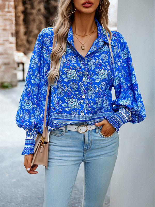 Blue Zone Planet | Printed Vacation Long Sleeve Top BLUE ZONE PLANET