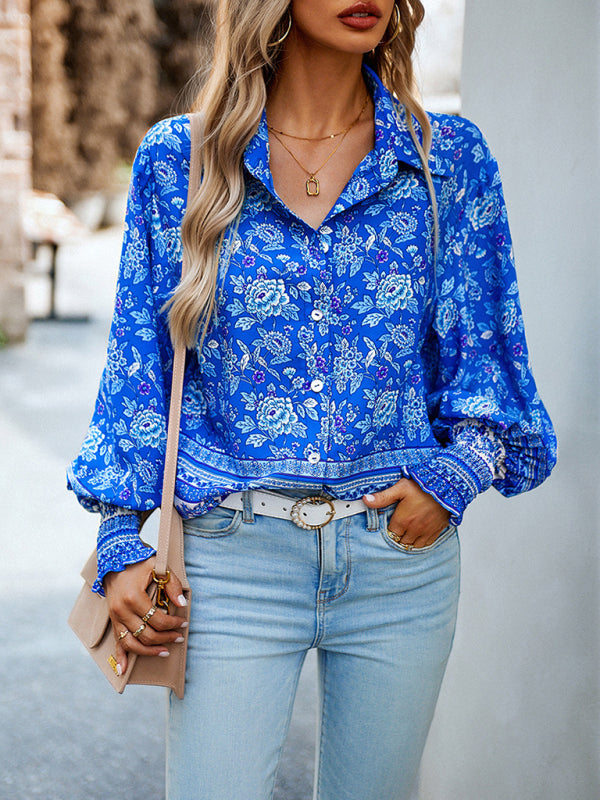 Blue Zone Planet | Printed Vacation Long Sleeve Top BLUE ZONE PLANET
