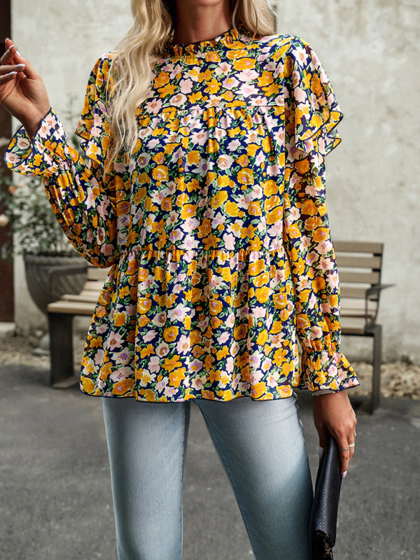 Blue Zone Planet | Floral Shirt Commuter Long Sleeve Top BLUE ZONE PLANET