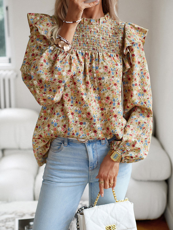 Floral Shirt Femininity Commuter Long Sleeve blouse kakaclo