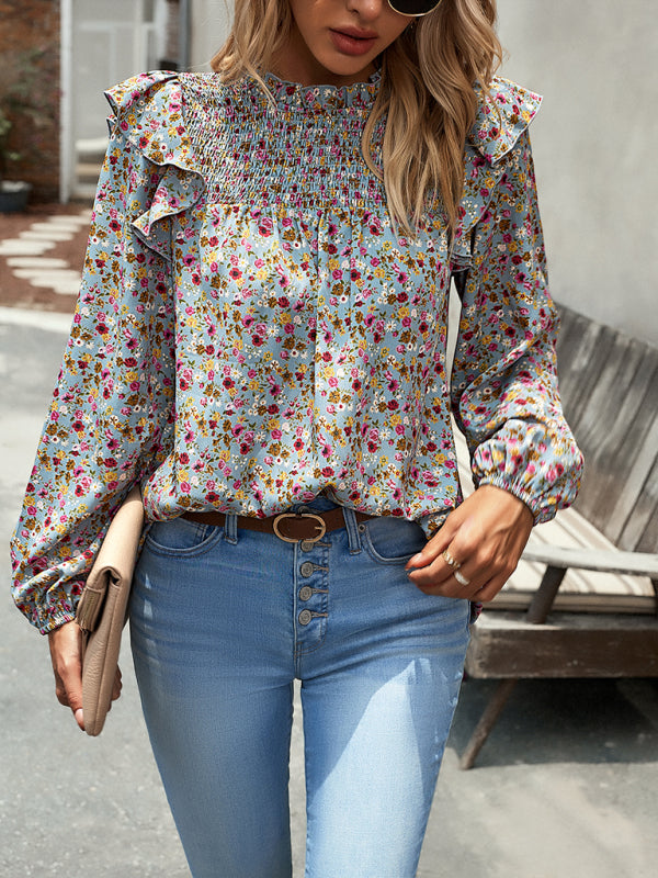 Floral Shirt Femininity Commuter Long Sleeve blouse kakaclo