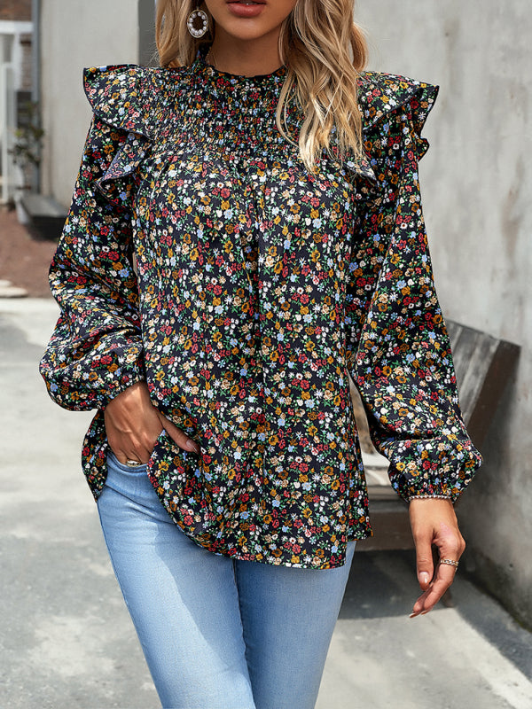 Floral Shirt Femininity Commuter Long Sleeve blouse kakaclo