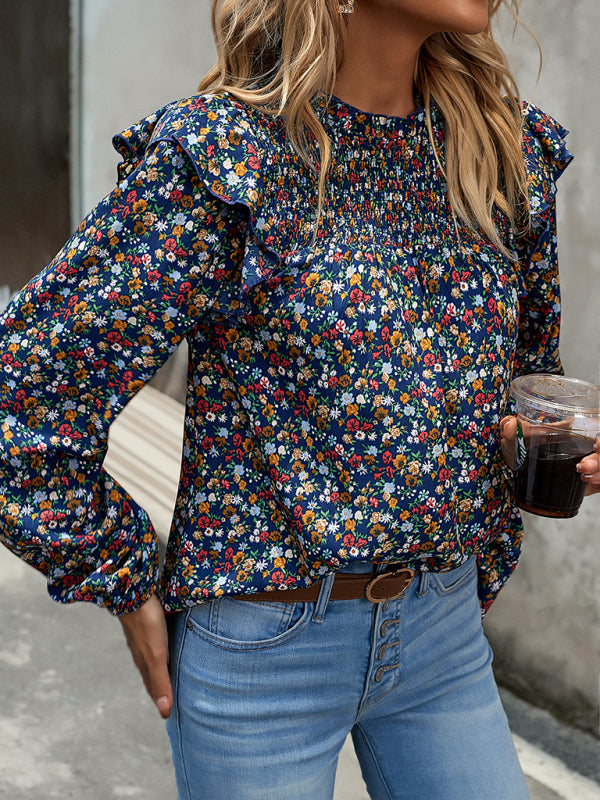 Floral Shirt Femininity Commuter Long Sleeve blouse kakaclo