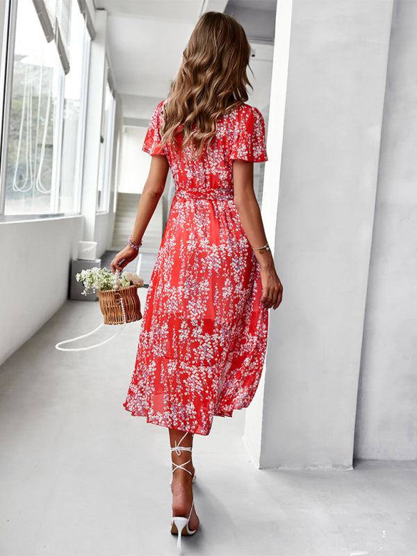 Printed Flowy Dress Holiday Swing dress BLUE ZONE PLANET