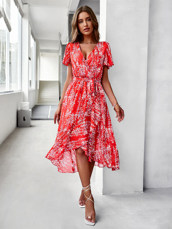 Printed Flowy Dress Holiday Swing dress BLUE ZONE PLANET