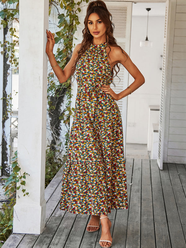 Blue Zone Planet | Multi-tiered floral-print resort dress with swing BLUE ZONE PLANET