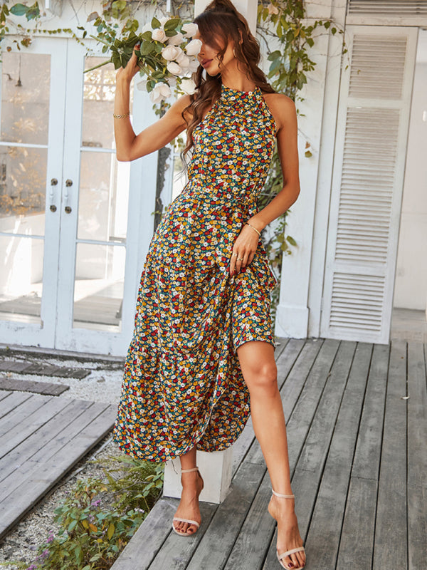 Blue Zone Planet | Multi-tiered floral-print resort dress with swing BLUE ZONE PLANET
