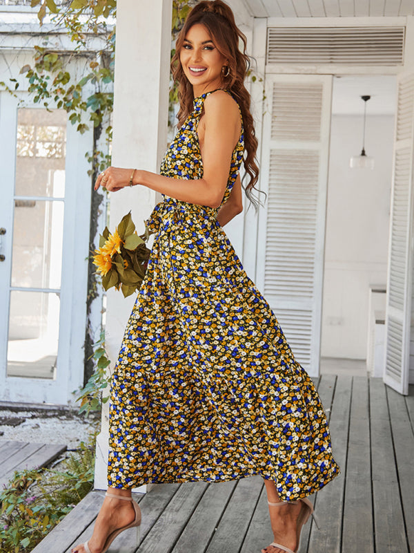Blue Zone Planet | Multi-tiered floral-print resort dress with swing BLUE ZONE PLANET