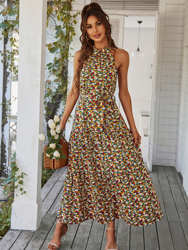 Blue Zone Planet | Multi-tiered floral-print resort dress with swing BLUE ZONE PLANET