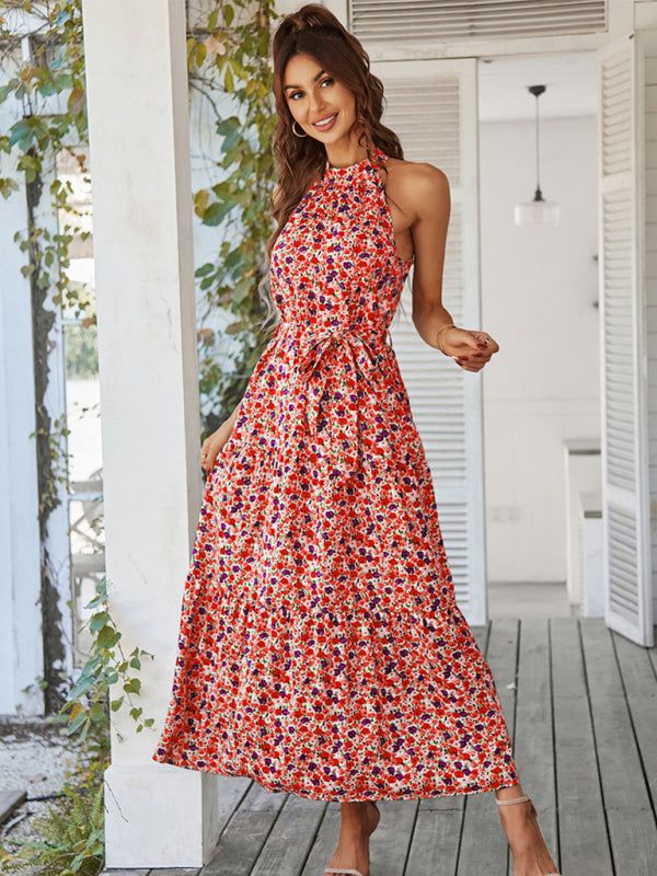 Blue Zone Planet | Multi-tiered floral-print resort dress with swing BLUE ZONE PLANET
