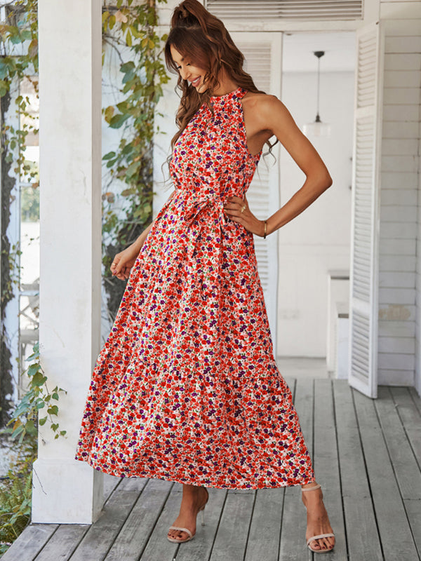 Blue Zone Planet | Multi-tiered floral-print resort dress with swing BLUE ZONE PLANET