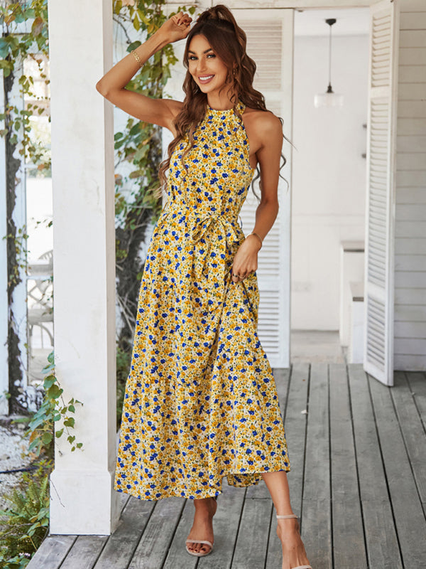 Blue Zone Planet | Multi-tiered floral-print resort dress with swing BLUE ZONE PLANET