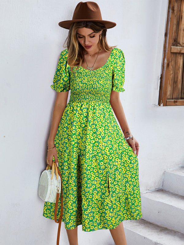 Blue Zone Planet | Boho Print Round Neck Swing Skirt Dress BLUE ZONE PLANET