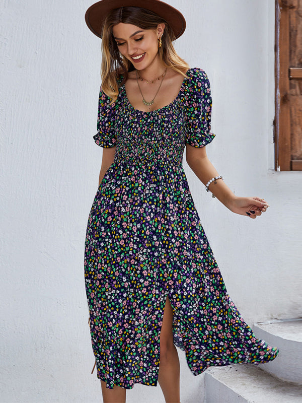 Blue Zone Planet | Boho Print Round Neck Swing Skirt Dress BLUE ZONE PLANET