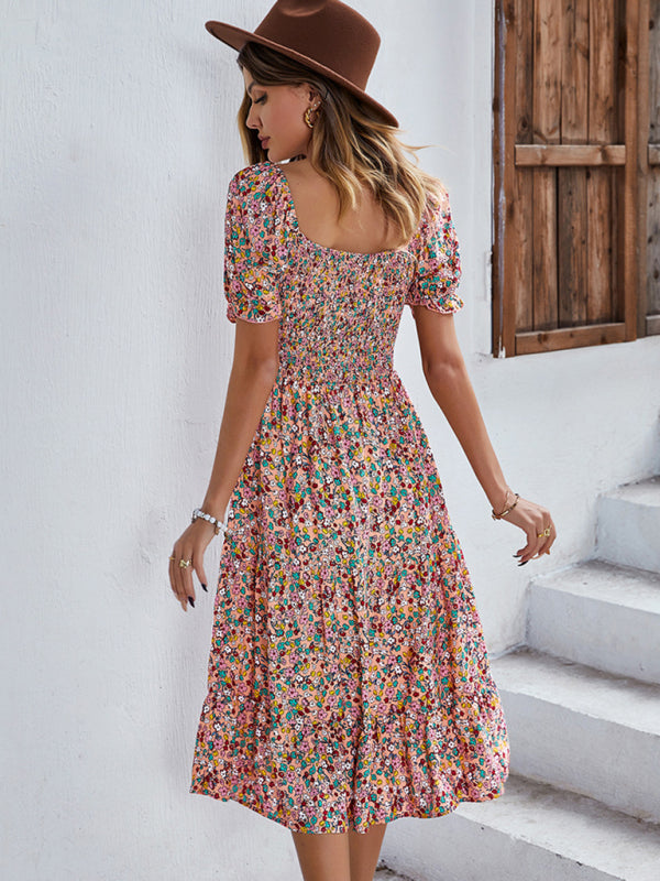 Blue Zone Planet | Boho Print Round Neck Swing Skirt Dress BLUE ZONE PLANET