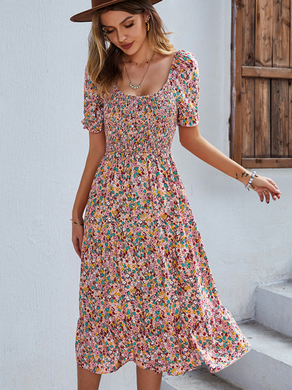 Blue Zone Planet | Boho Print Round Neck Swing Skirt Dress BLUE ZONE PLANET