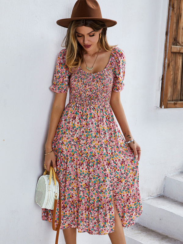 Blue Zone Planet | Boho Print Round Neck Swing Skirt Dress BLUE ZONE PLANET