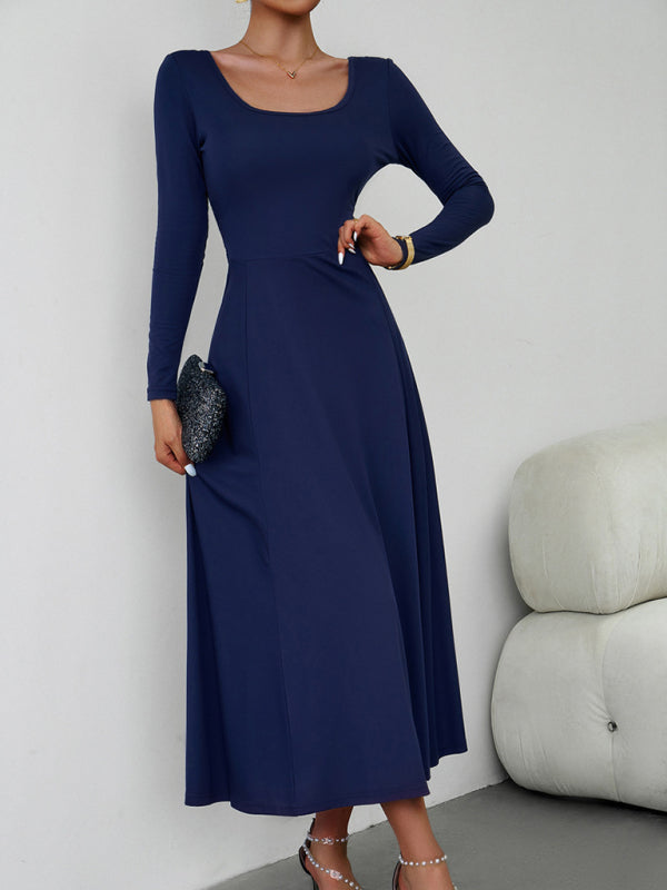 Blue Zone Planet | Elegant Waisted Long Sleeve Dress BLUE ZONE PLANET