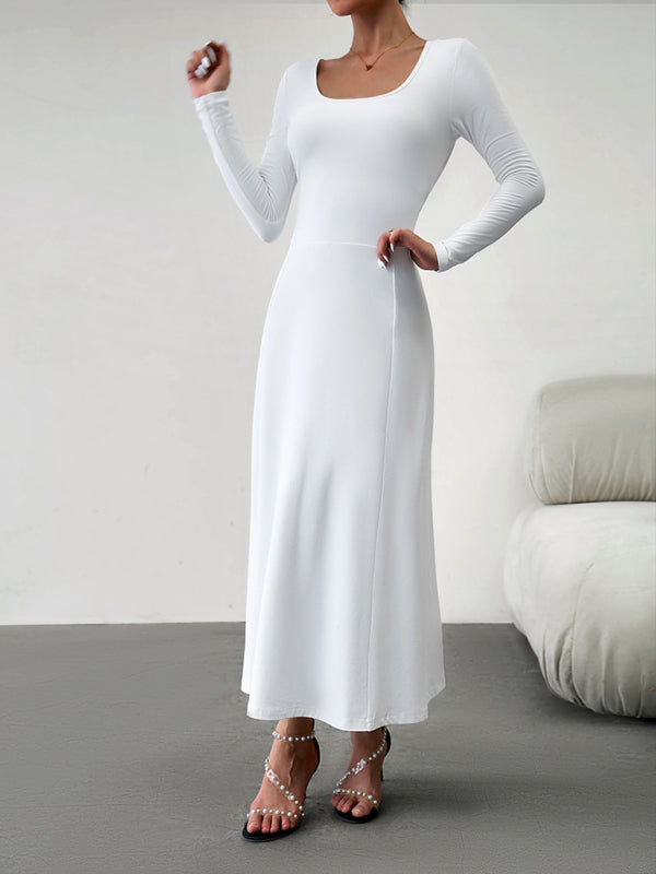 Blue Zone Planet | Elegant Waisted Long Sleeve Dress BLUE ZONE PLANET