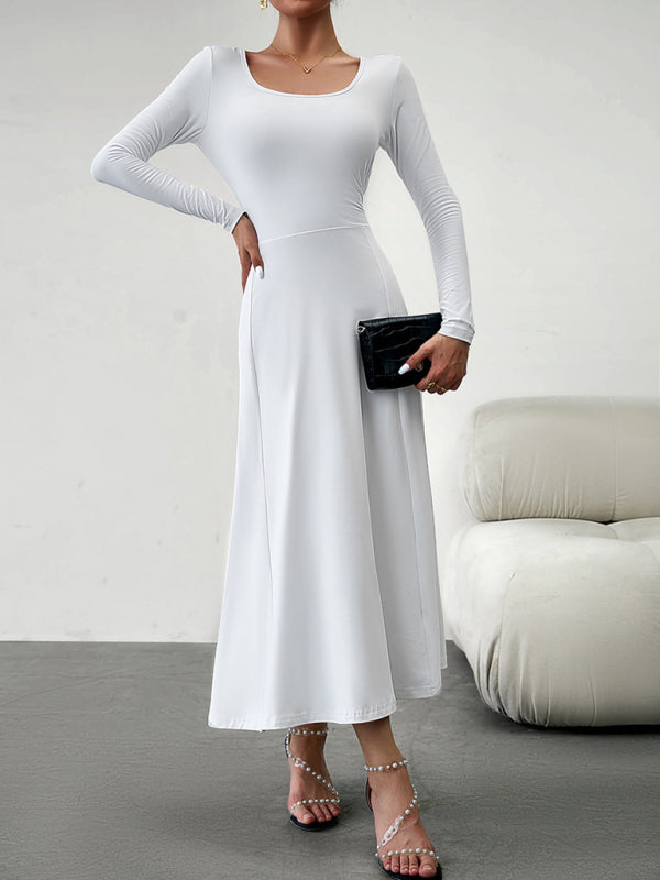 Blue Zone Planet | Elegant Waisted Long Sleeve Dress BLUE ZONE PLANET