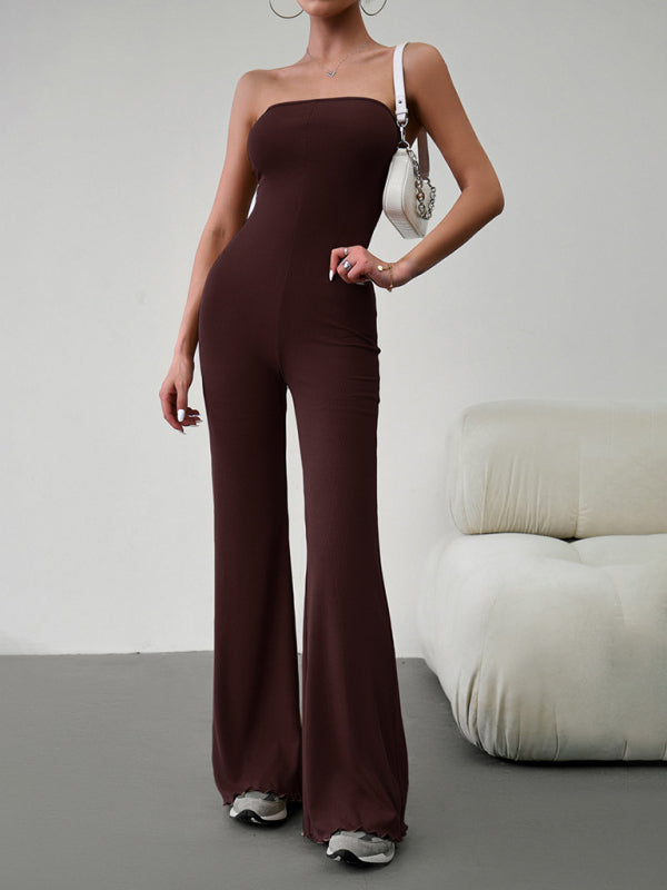 elegant slim tube top jumpsuit kakaclo
