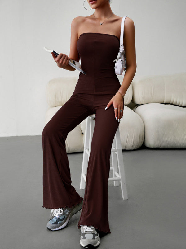 elegant slim tube top jumpsuit kakaclo