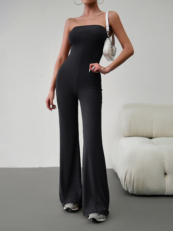 elegant slim tube top jumpsuit kakaclo
