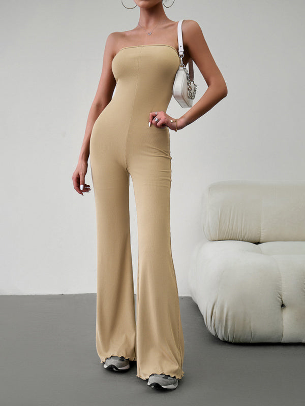 elegant slim tube top jumpsuit kakaclo