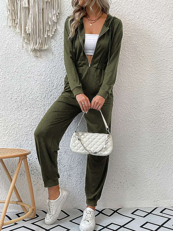 Blue Zone Planet | Eva's Solid Color Workwear Jumpsuit BLUE ZONE PLANET