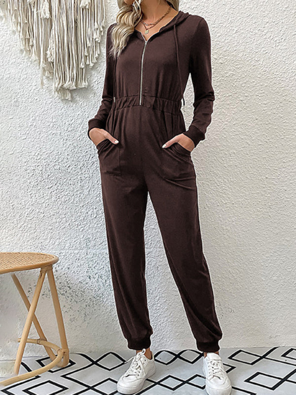 Blue Zone Planet |  Eva's Solid Color Workwear Jumpsuit BLUE ZONE PLANET