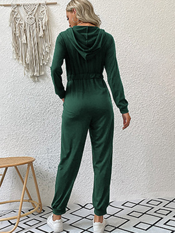 Blue Zone Planet |  Eva's Solid Color Workwear Jumpsuit BLUE ZONE PLANET