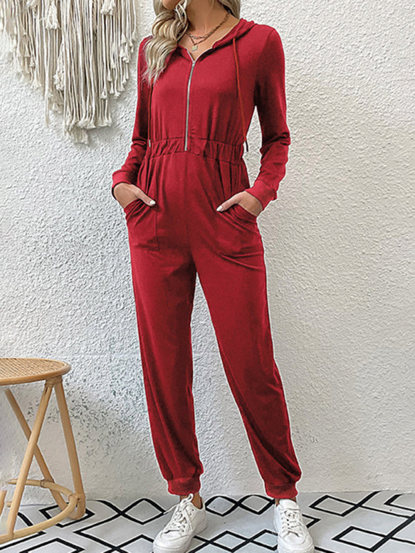 Blue Zone Planet |  Eva's Solid Color Workwear Jumpsuit BLUE ZONE PLANET