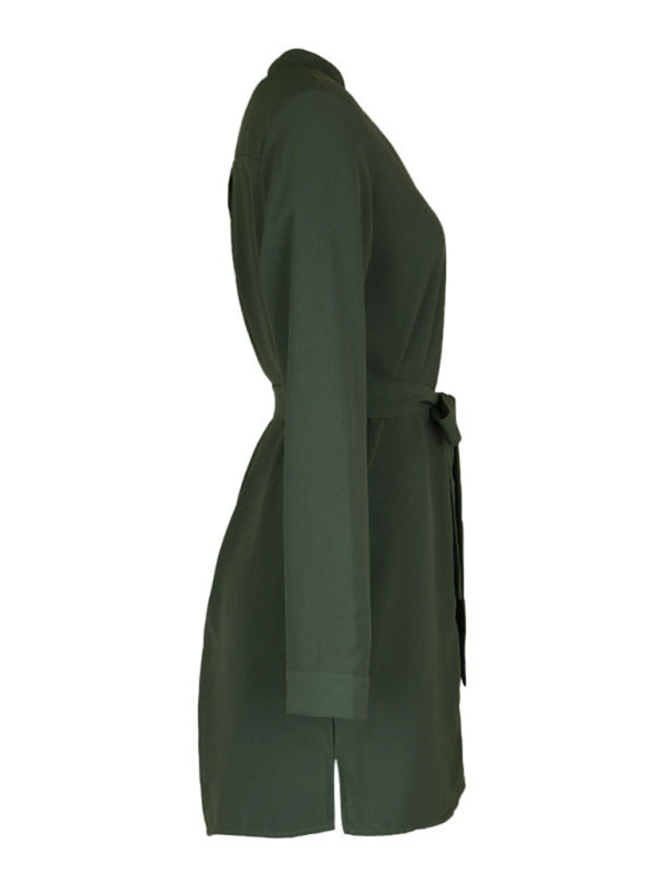 Blue Zone Planet | solid color long-sleeved dress BLUE ZONE PLANET